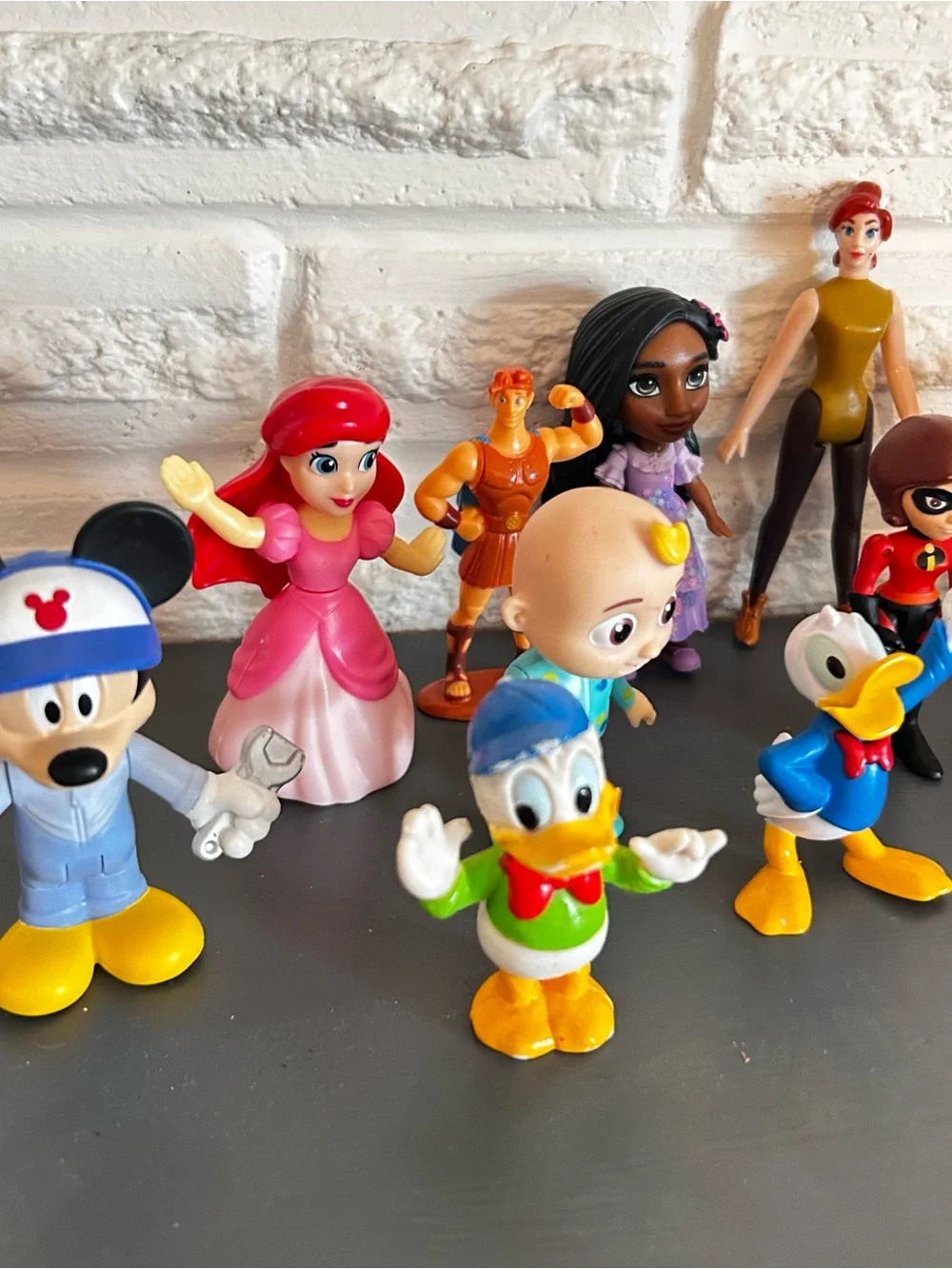 Disney Pixar Action Figures Lot Of 15 Hercules Mickey Princesses Agnes  2”-3.75”